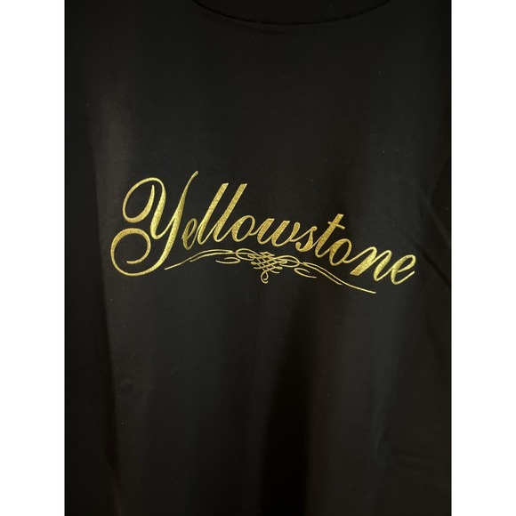Other - VTG Single Stitch T-Shirt Adult XL Black Cotton Yellowstone Embroider USA